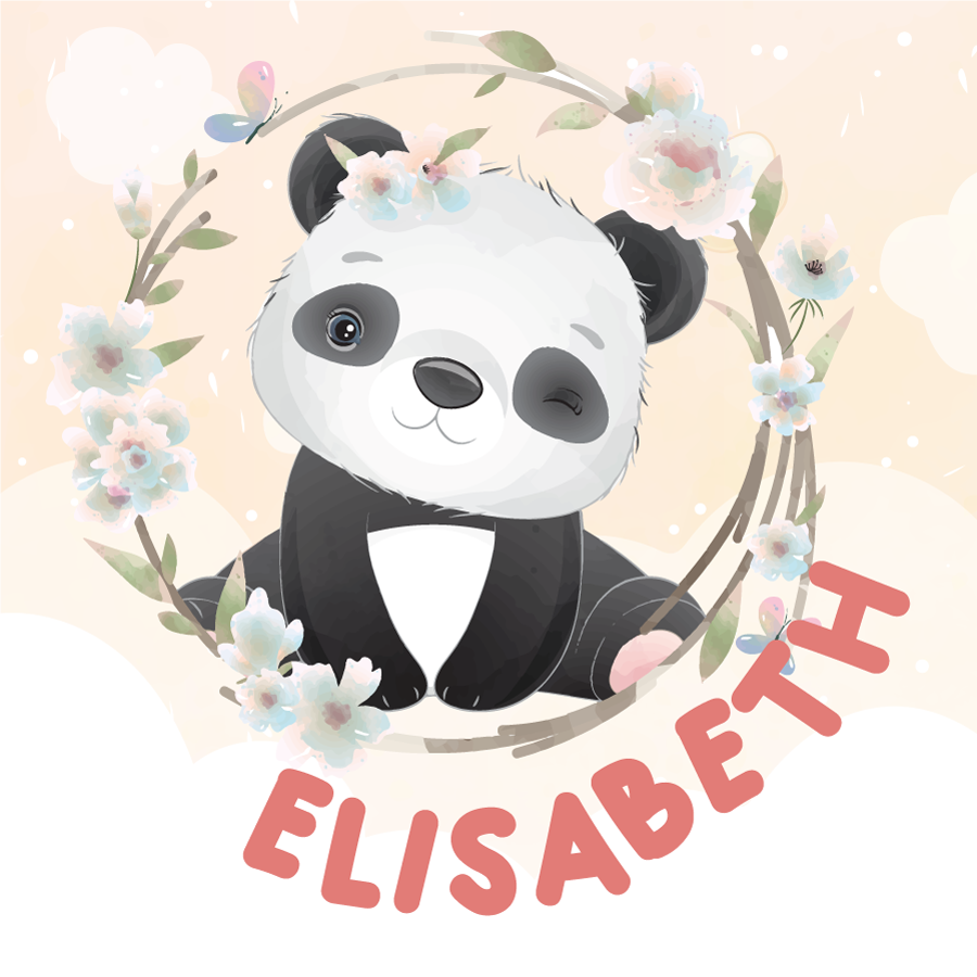 Poster personnalisé design de panda mignon - TenStickers