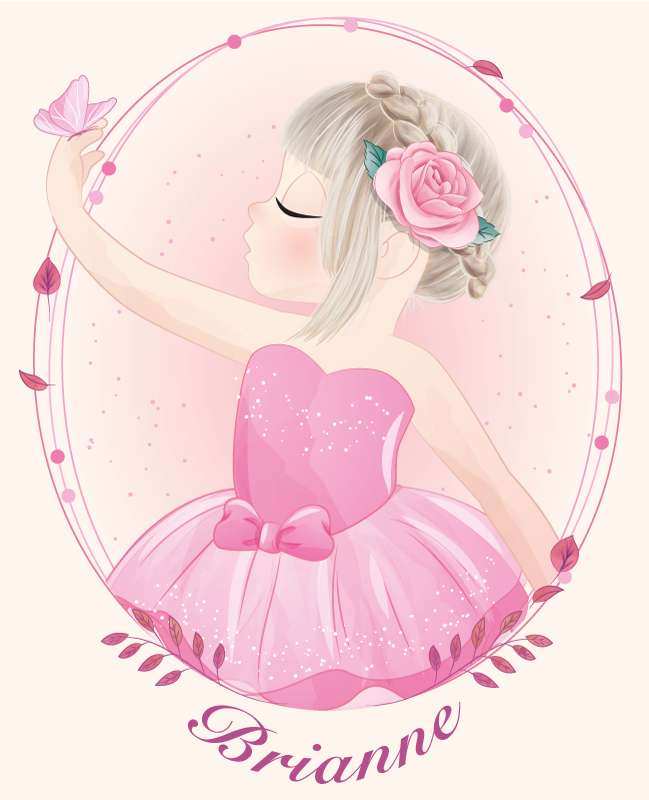 Poster personnalisé fille ballerine dansante - TenStickers