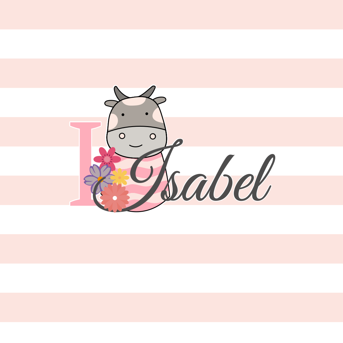 Poster personnalisé design de vache mignonne - TenStickers