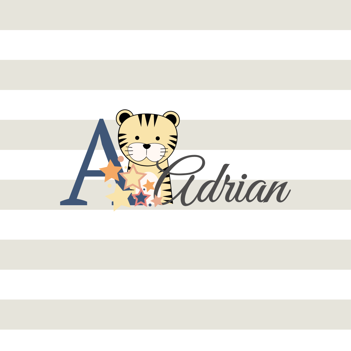 Poster personnalisé personnage tigre adrian - TenStickers