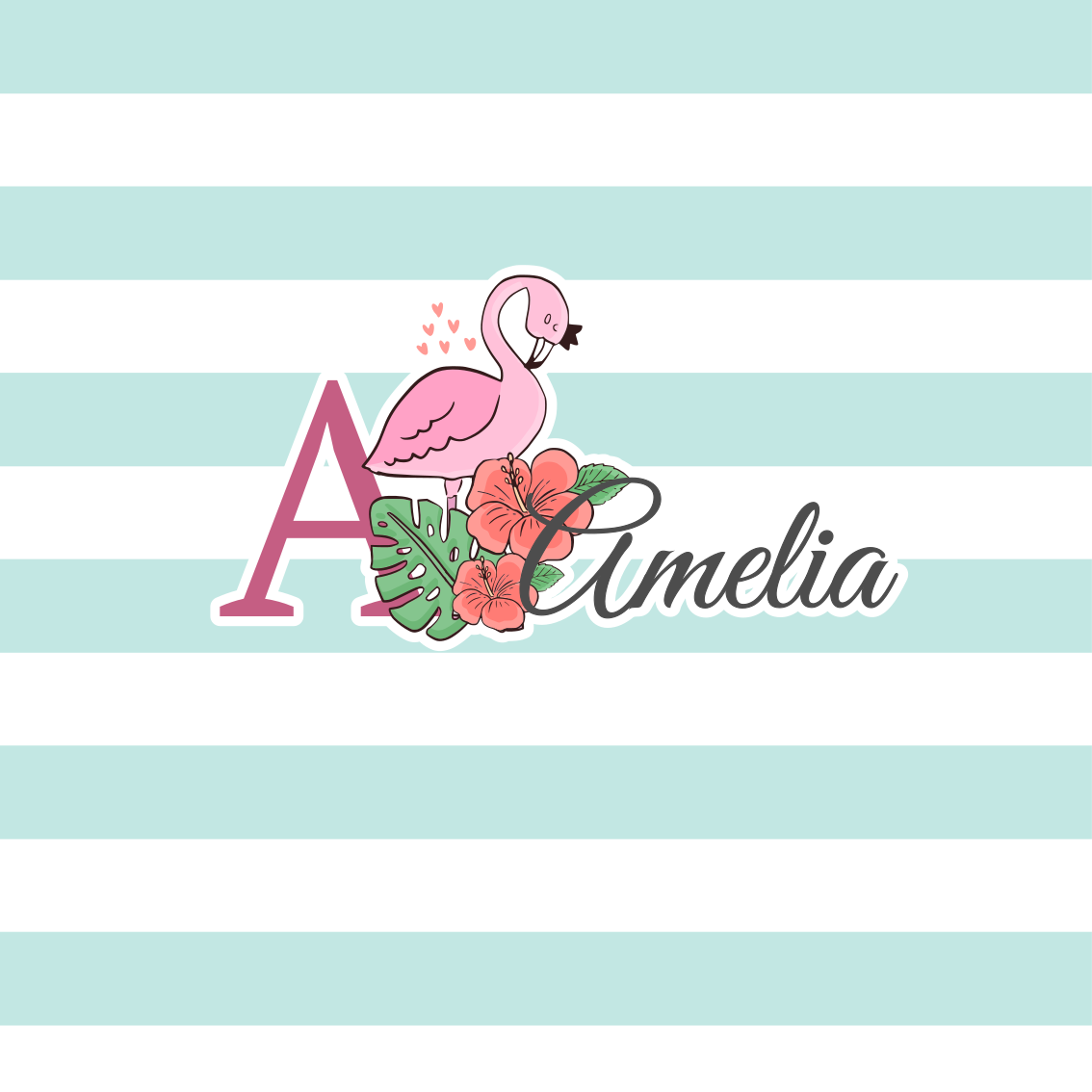 Poster personnalisé détail flamant rose personnalisé - TenStickers