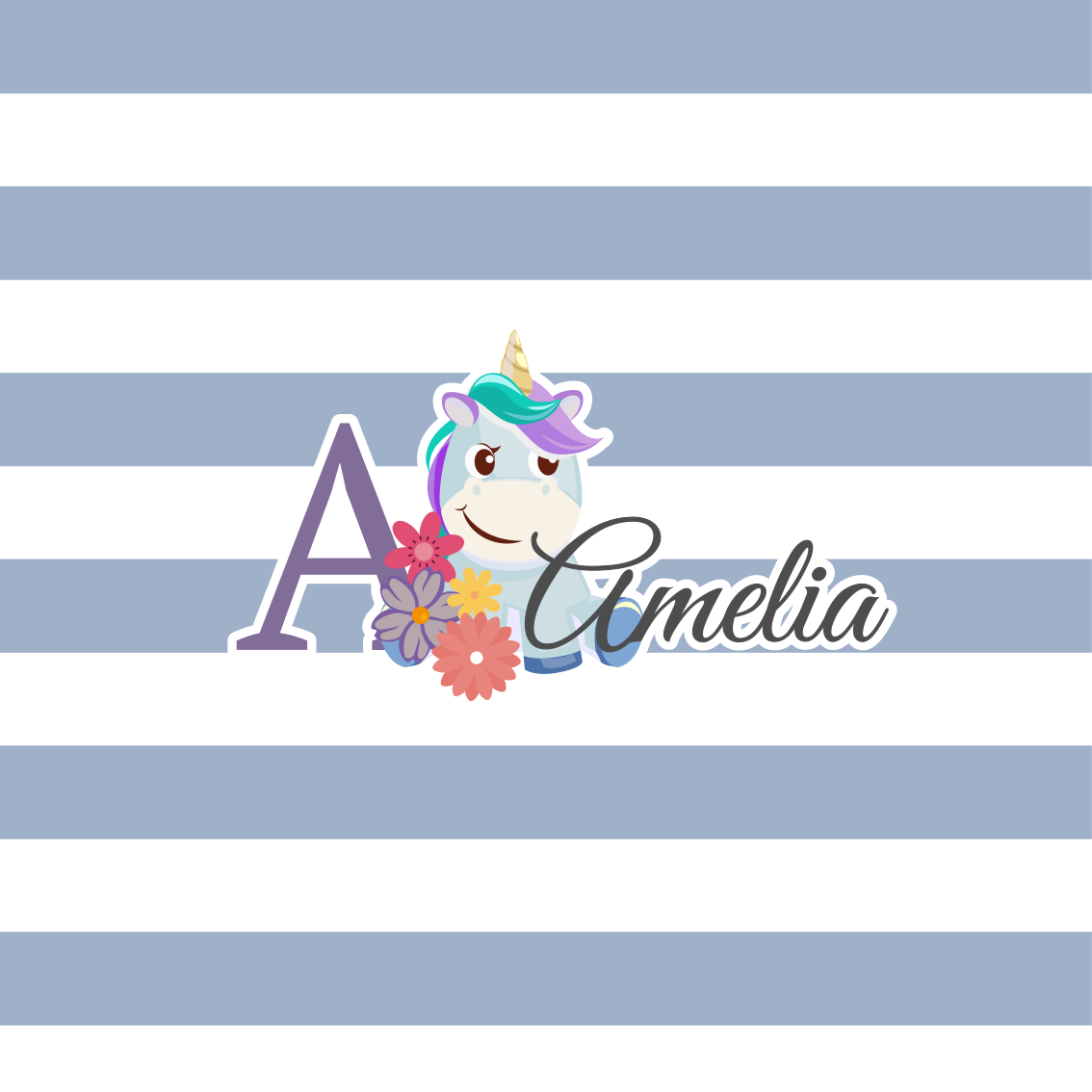 Poster personnalisé design licorne personnalisé - TenStickers