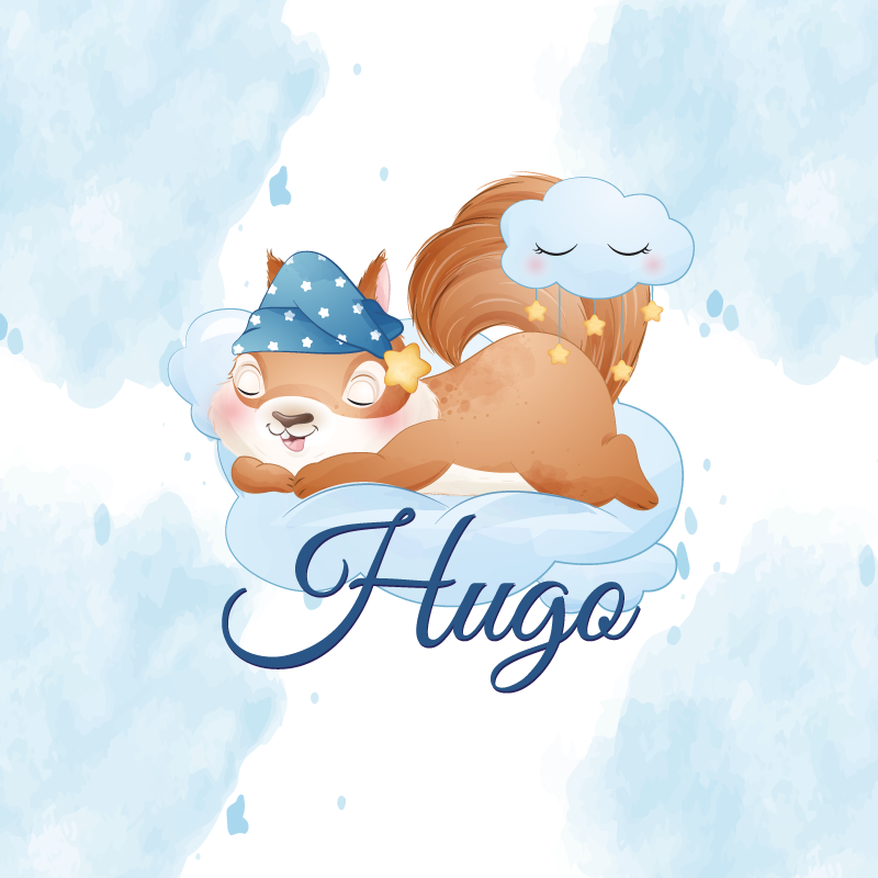 Poster personnalisé Écureuil rêvant mignonnement - TenStickers