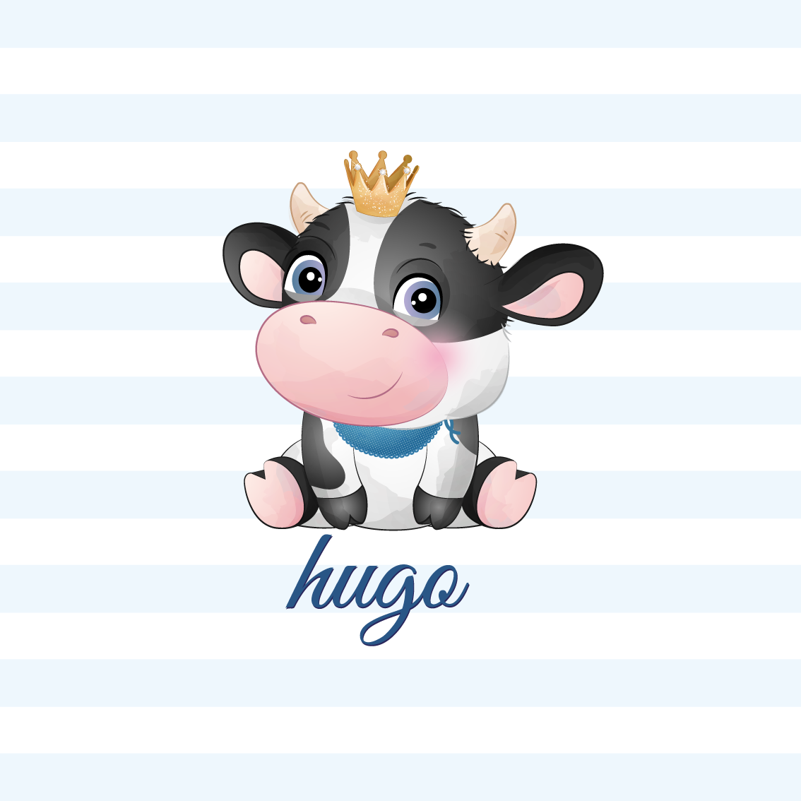 Poster personnalisé vache couronnée mignonne - TenStickers