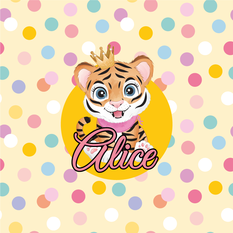 Poster personnalisé personnage de tigre mignon - TenStickers