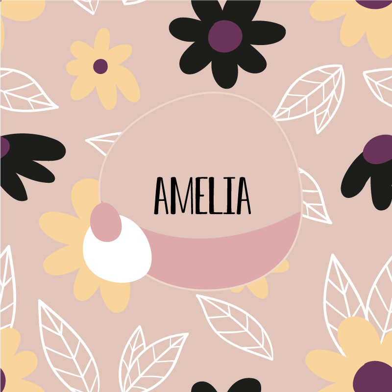 Poster personnalisé création de nom floral - TenStickers