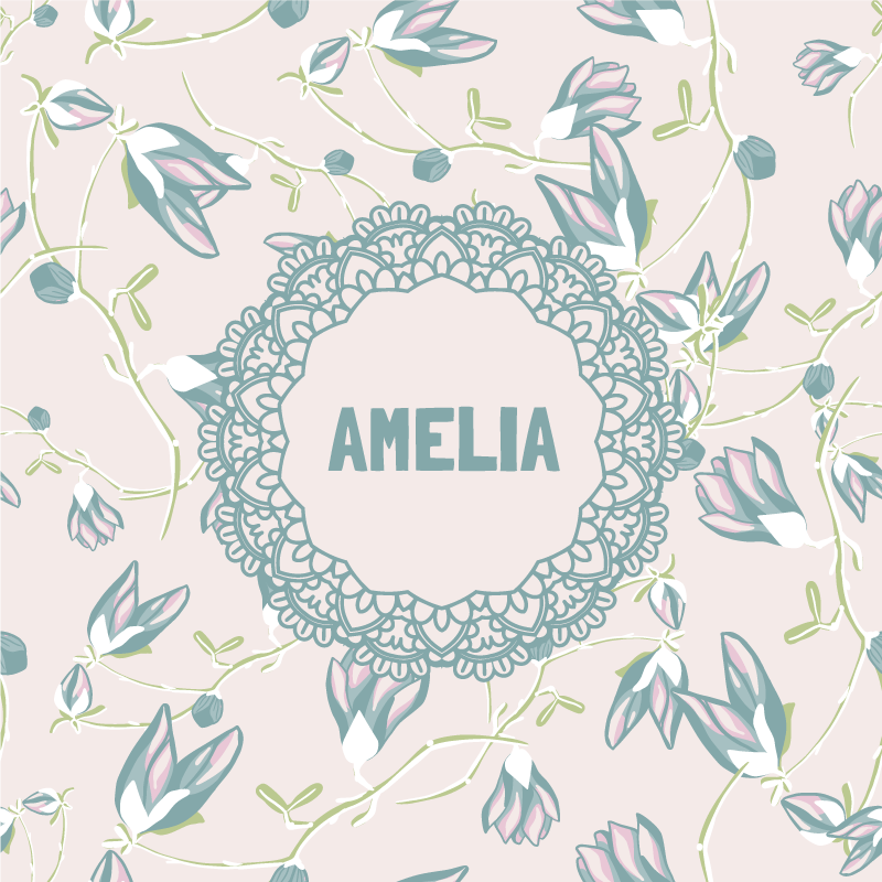 Poster personnalisé design de dentelle florale - TenStickers