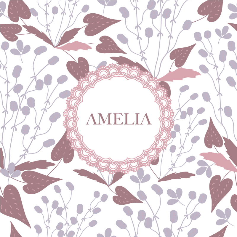 Poster personnalisé design de nom floral - TenStickers