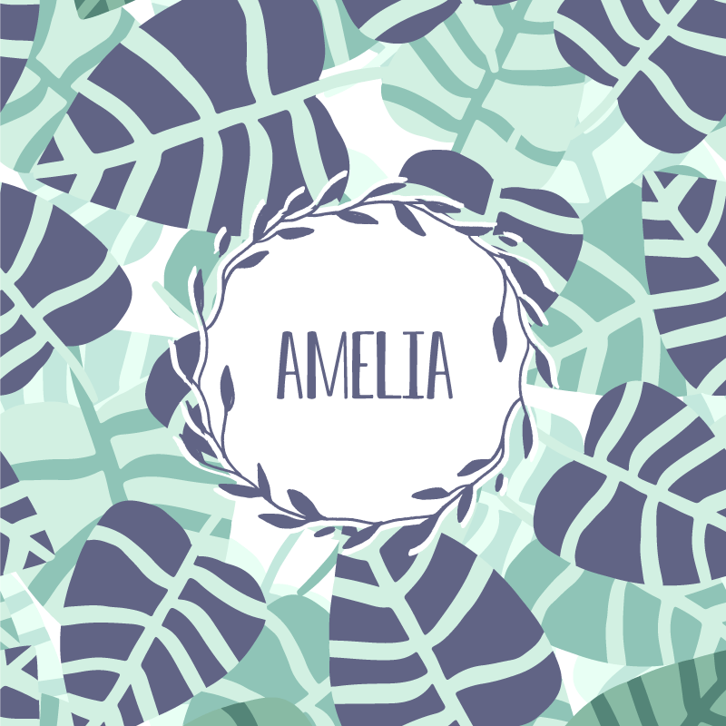 Poster personnalisé motif de feuilles personnalisé - TenStickers