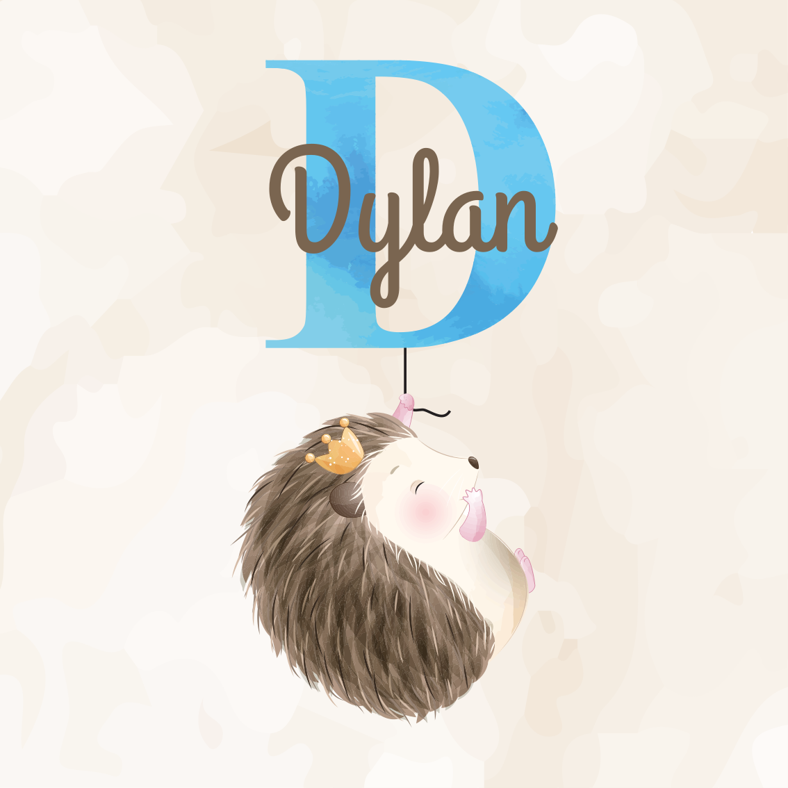 Poster personnalisé illustration de hérisson mignon - TenStickers