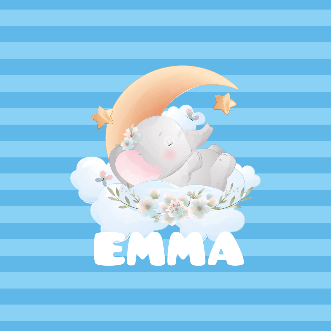 Poster personnalisé rêves d'éléphant endormi - TenStickers