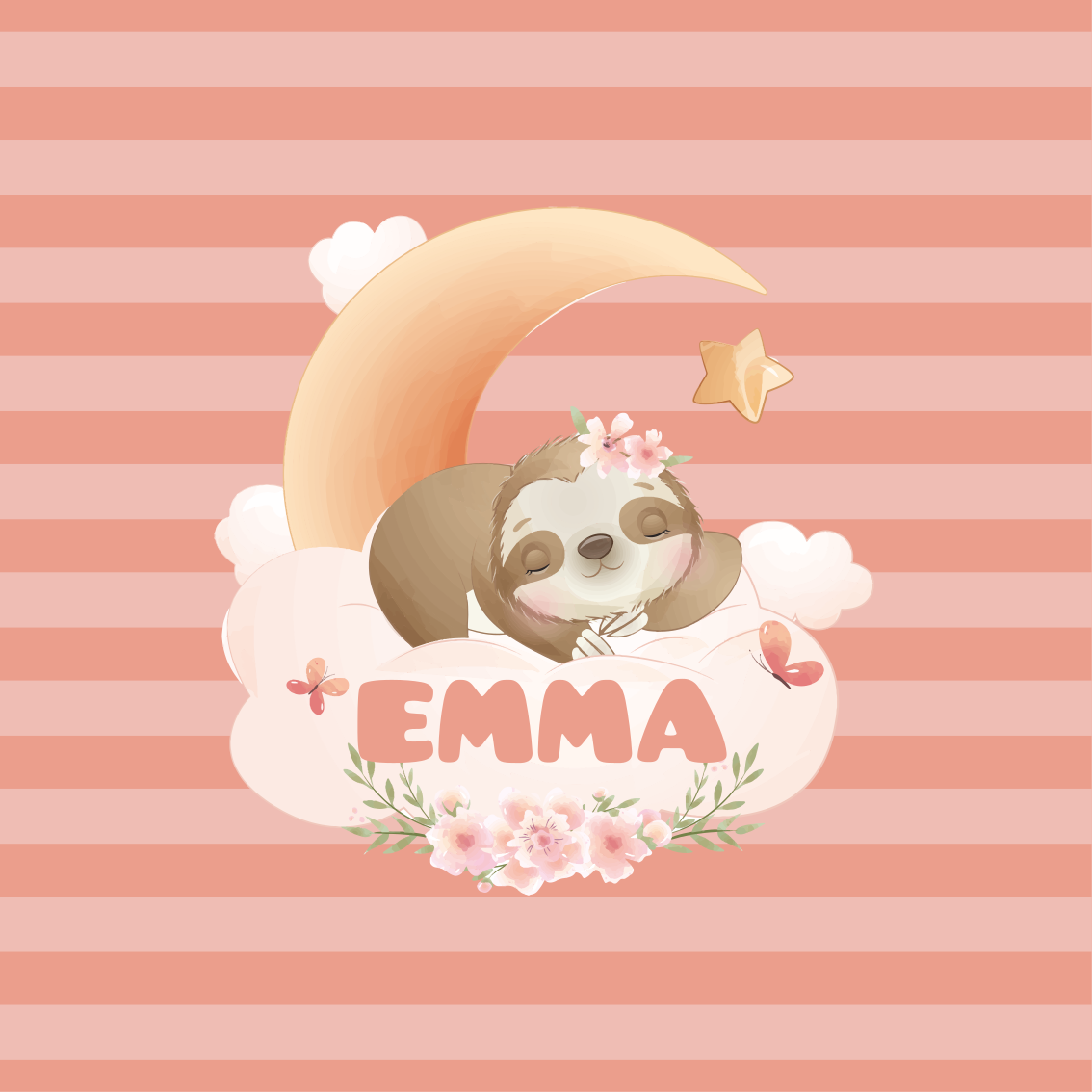Poster personnalisé paresseux et lune - TenStickers
