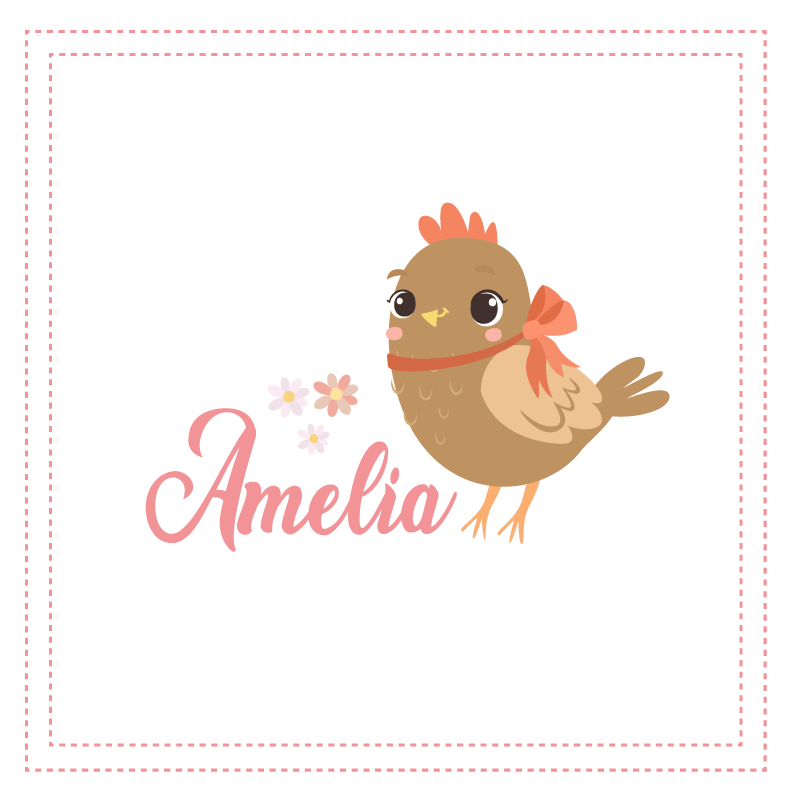 Poster personnalisé personnage d'oiseau mignon - TenStickers