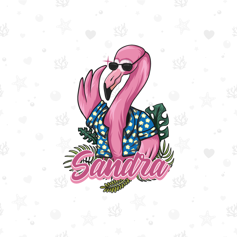 Poster personnalisé ambiance flamant rose cool - TenStickers
