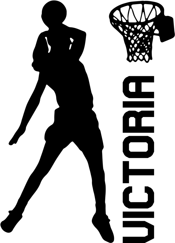 Affiche basket joueuse dunk avec nom - TenStickers