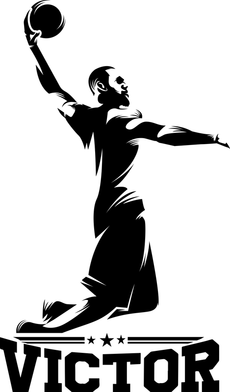Affiche basket joueur de basketball personnalisé - TenStickers