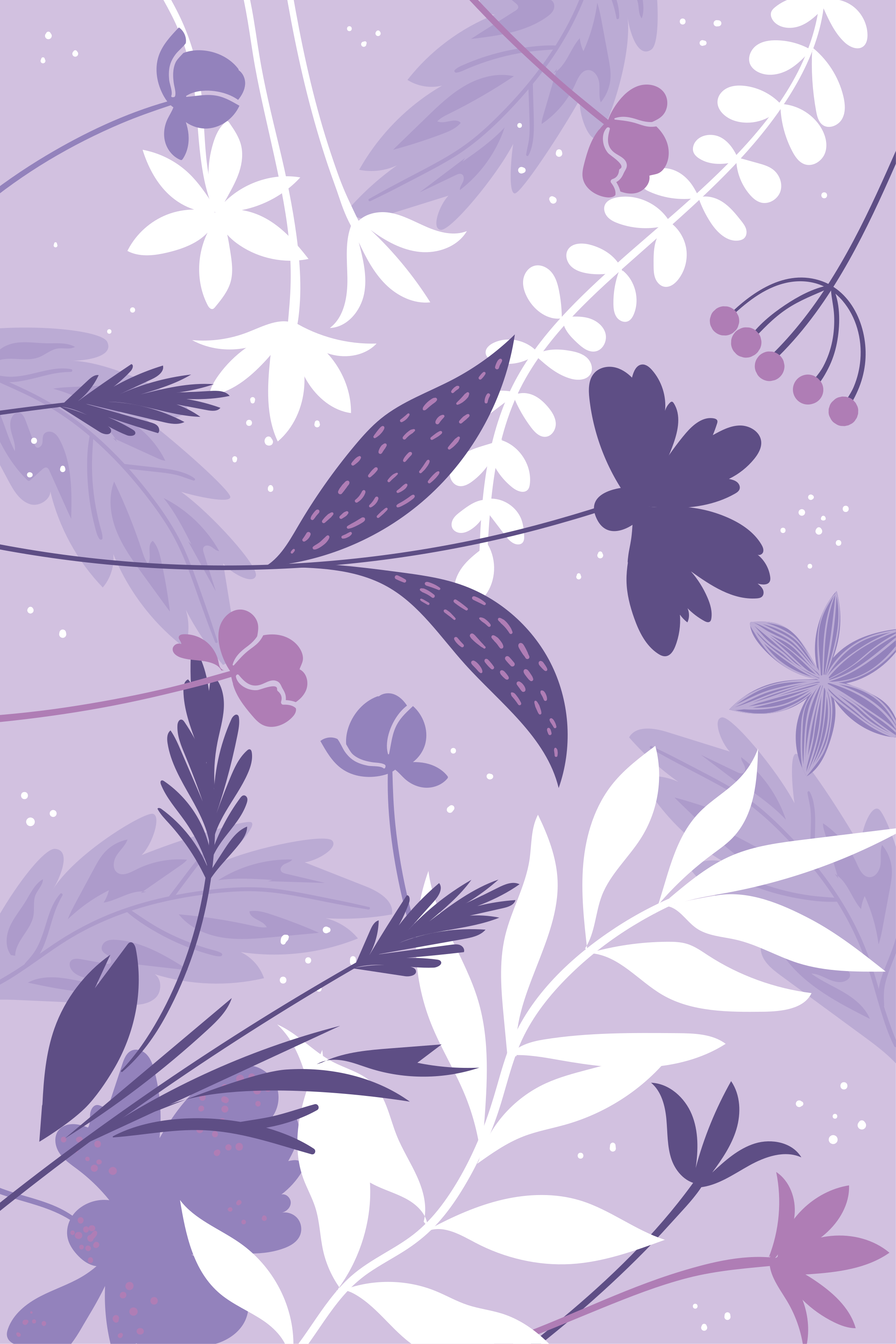 Affiche plantes fleurs violettes - TenStickers