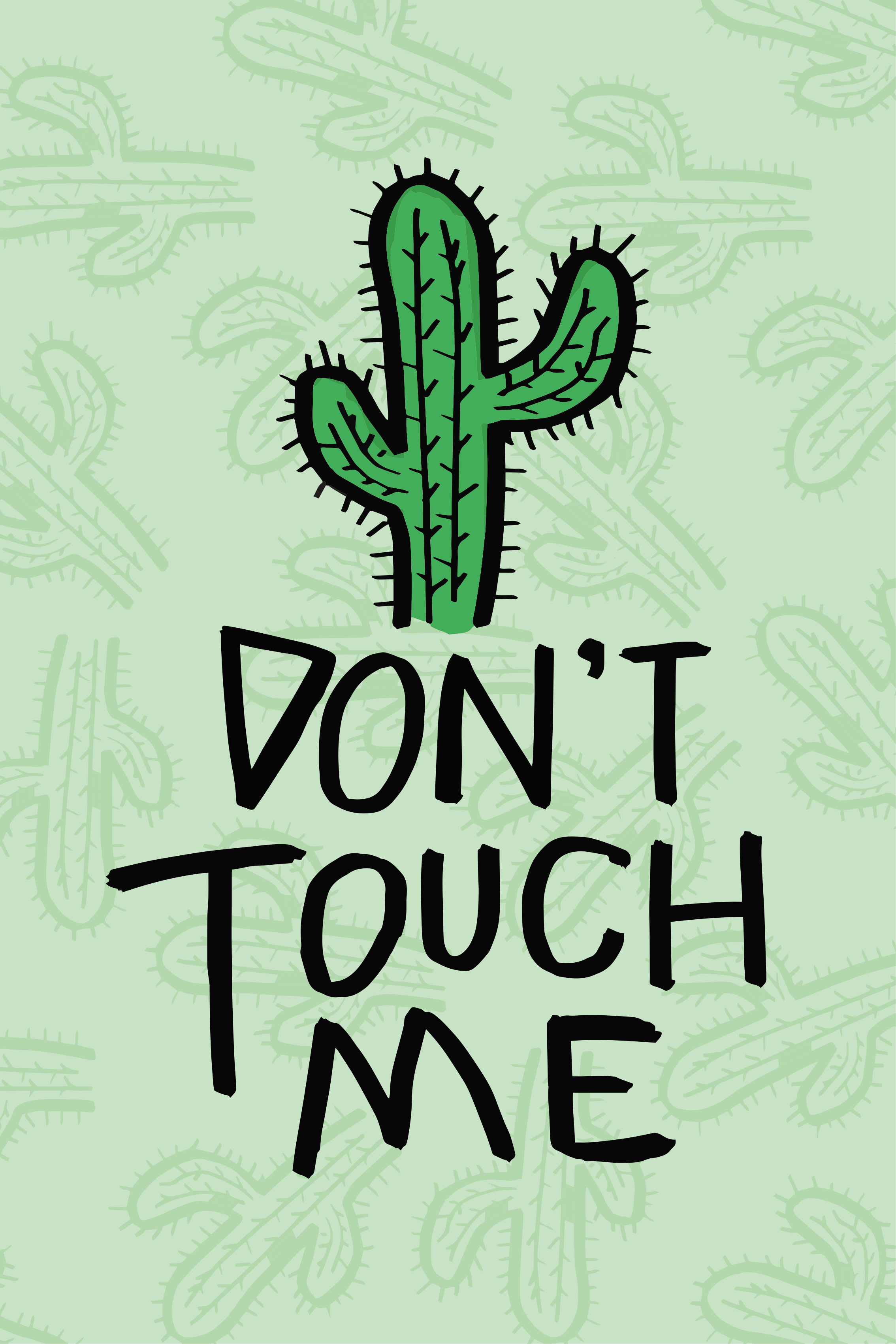 Affiche plantes cactus avec texte humoristique - TenStickers