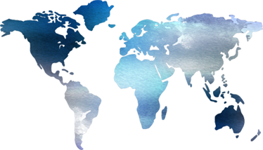 Carte du monde poster aquarelle bleue - TenStickers