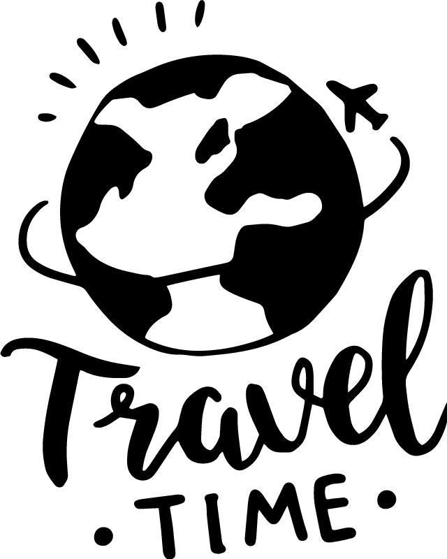 Carte du monde poster vinyle voyage autour du monde - TenStickers