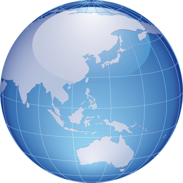 Carte du monde poster vinyle bleu australie et asie - TenStickers
