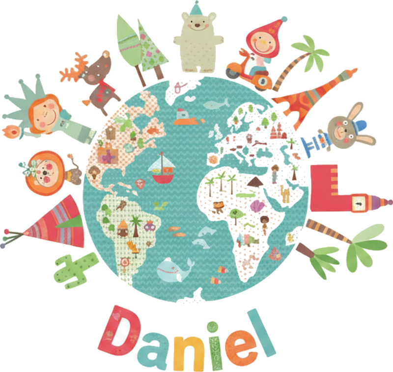 Carte du monde poster monde heureux - TenStickers