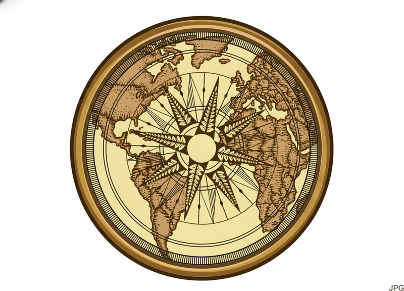 Carte du monde poster tapis vinyle rond - TenStickers