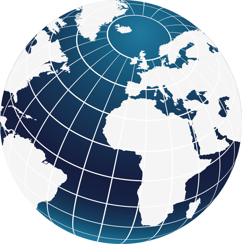 Carte du monde poster avec méridiens - TenStickers