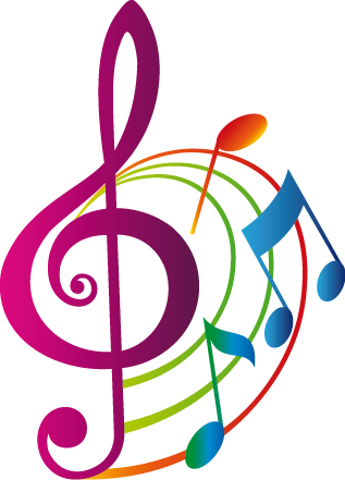 Affiche musique clé de sol colorée - TenStickers