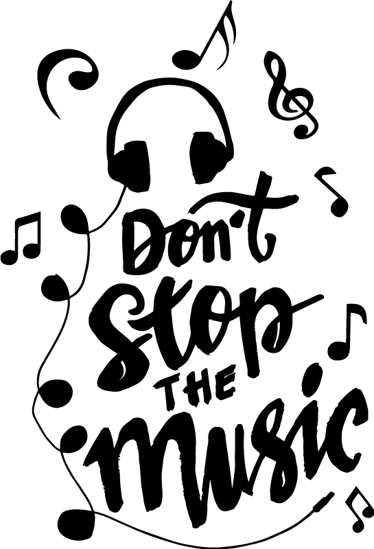 Affiche musique texte composé de notes musicales - TenStickers