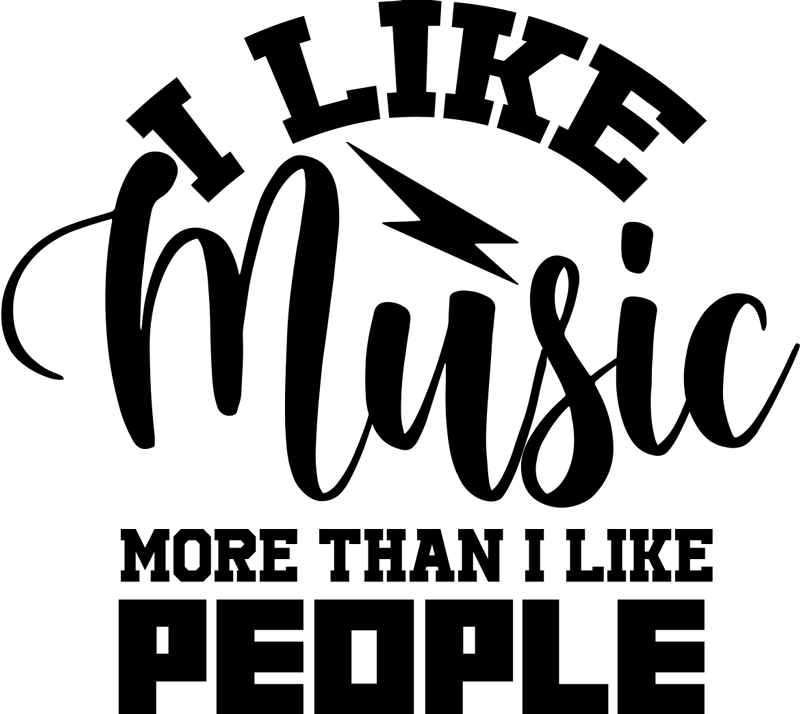 Affiche musique j'aime la musique plus que les gens - TenStickers