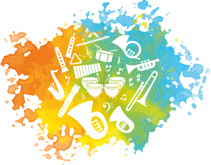 Affiche musique silhouette d'instruments de musique - TenStickers