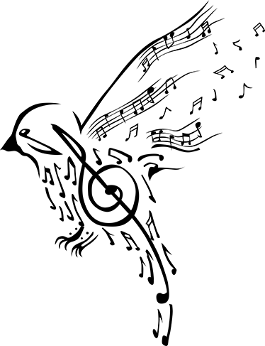 Affiche musique oiseau notes musicales décoratives - TenStickers