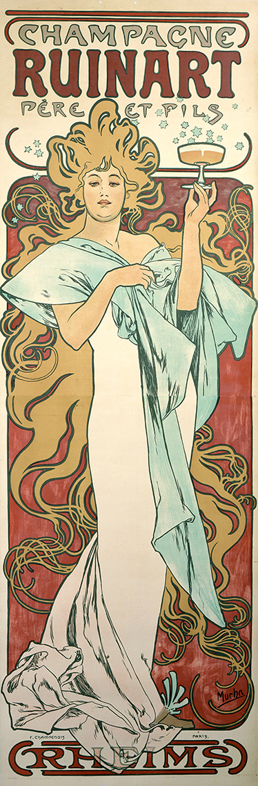 Affiche vintage adhésive champagne ruinart - TenStickers