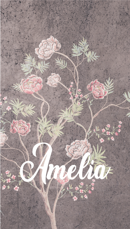 Affiche vintage arbre rose style vintage - TenStickers