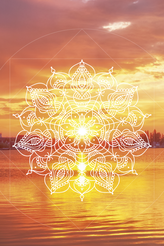 Poster paysage mandala du coucher de soleil - TenStickers