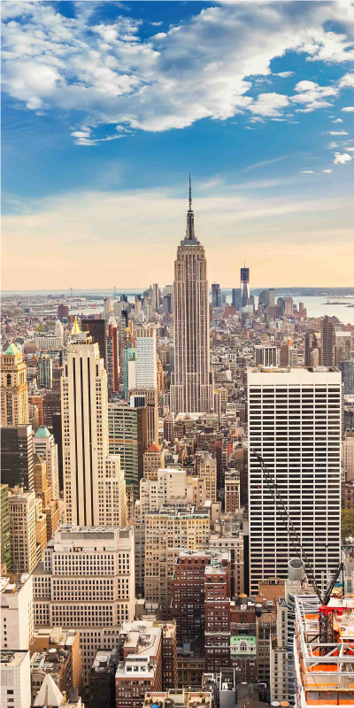 Poster paysage vinyle pour porte gratte-ciel new york - TenStickers