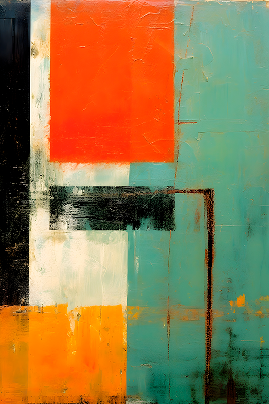 Affiche abstrait rectangles expressionnistes - TenStickers