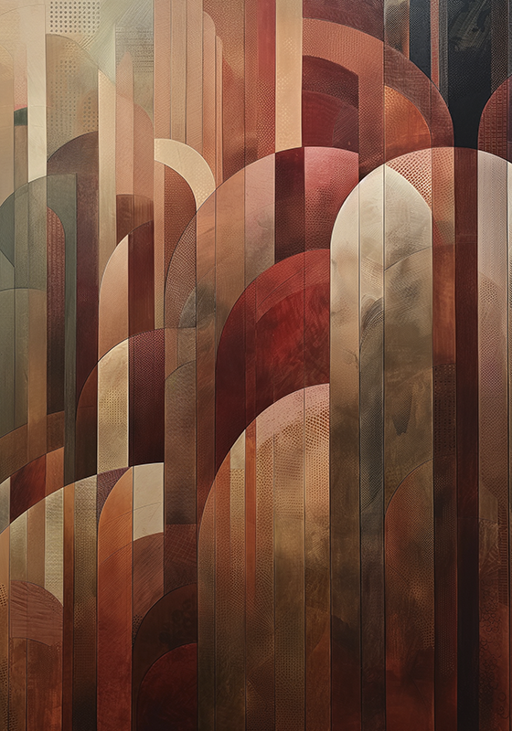 Affiche abstrait formes rouges - TenStickers