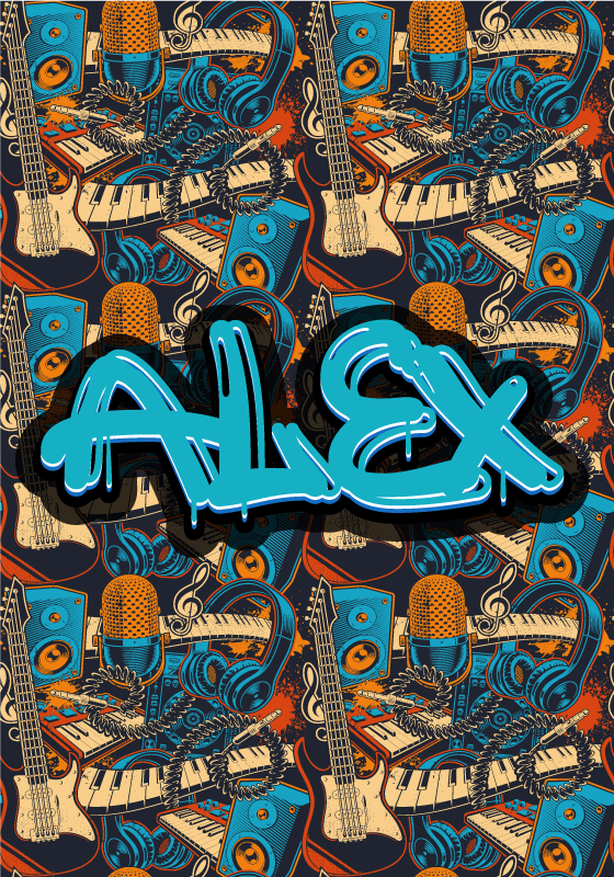 Poster ados graffiti musical personnalisé - TenStickers