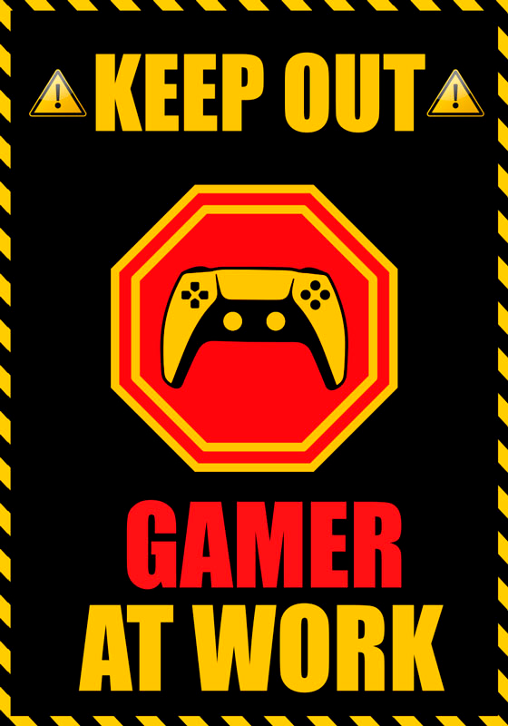 Poster jeux vidéo "gamer" au travail - TenStickers