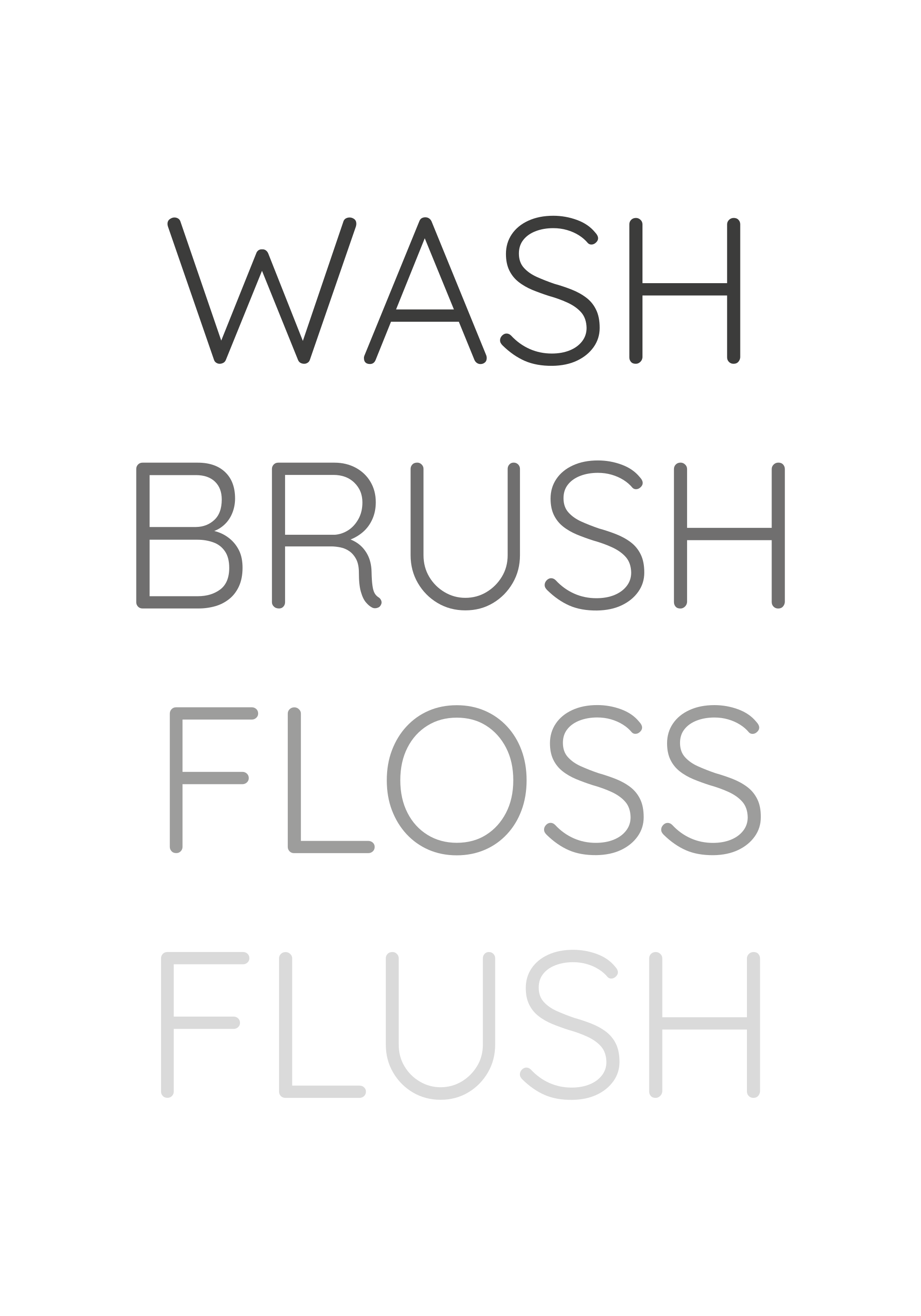 Poster phrases se laver brosser filer tirer - TenStickers