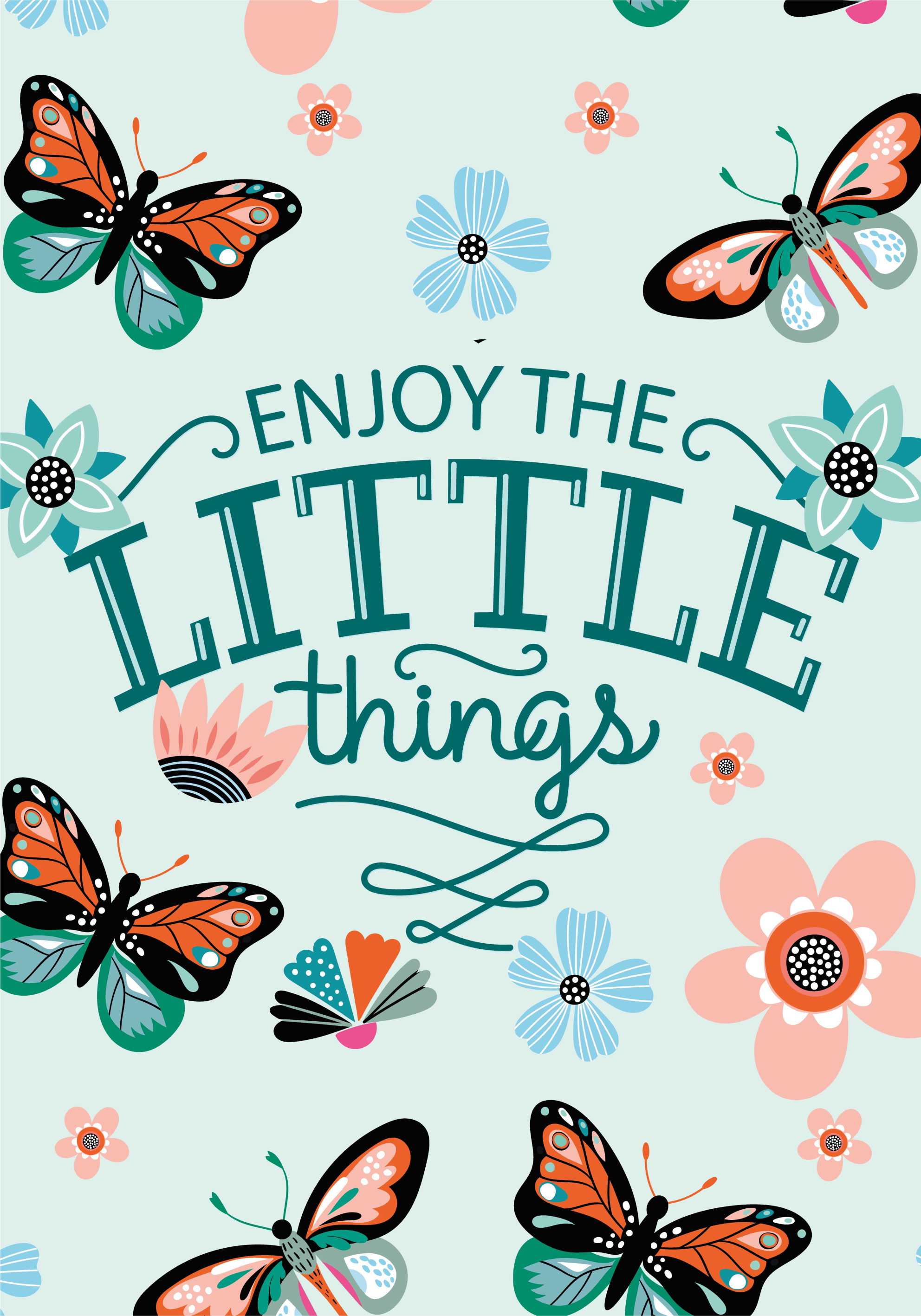 Affiche fleurs appréciez les petites choses - TenStickers
