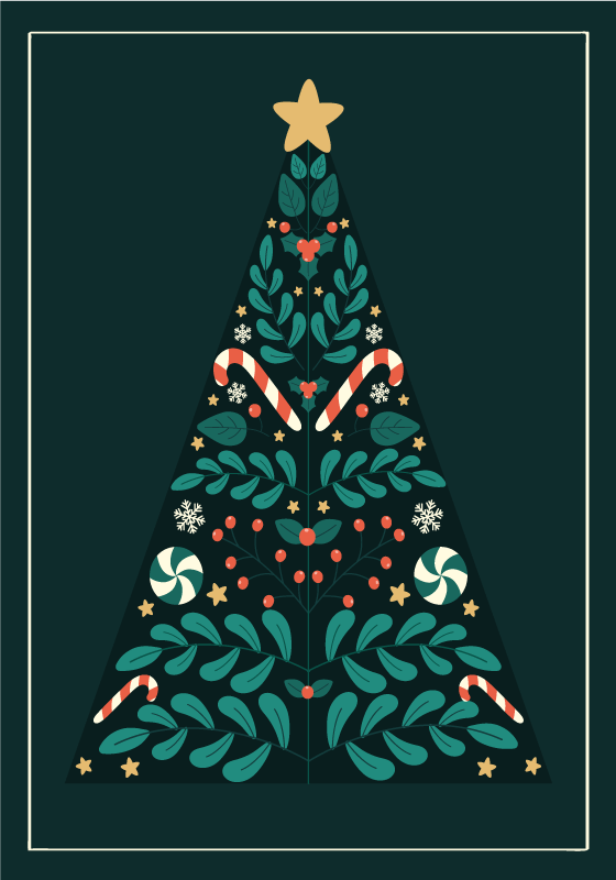 Affiche noël sapin de noël - TenStickers