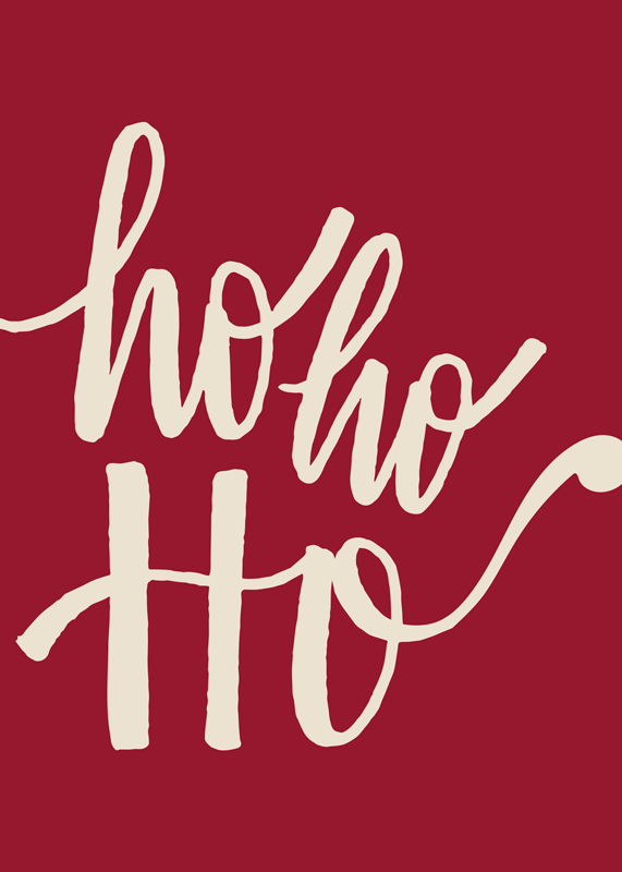 Affiche noël ho ho ho enjoué et festif - TenStickers
