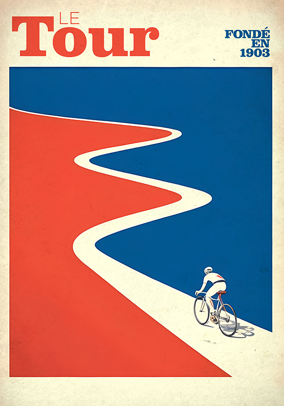 Affiche cyclisme vintage "tour" - TenStickers