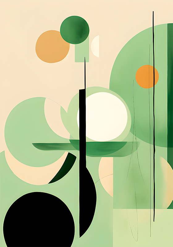 Affiche art figures vertes - TenStickers