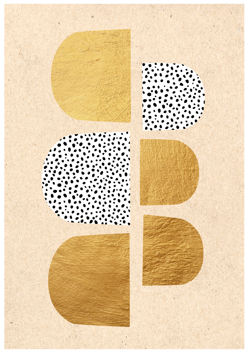 Affiche art abstraite dorée - TenStickers
