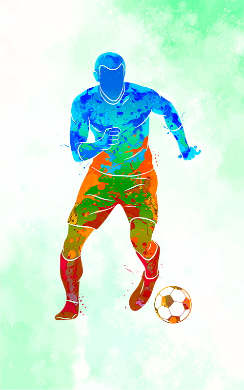 Affiche football joueur aquarelle - TenStickers