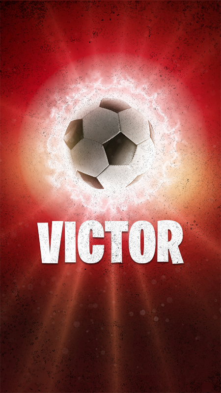 Affiche football balle de feu avec nom - TenStickers